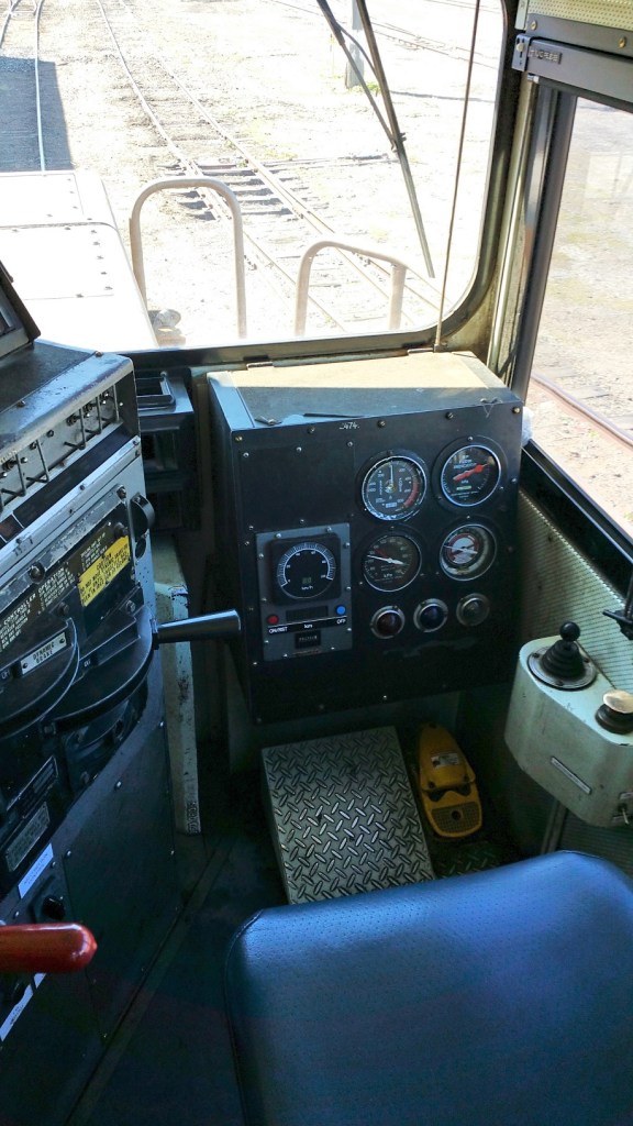 Inside the drivers cab