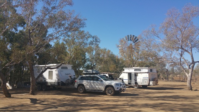 Camping at Old Cork Station - next to the waterhole