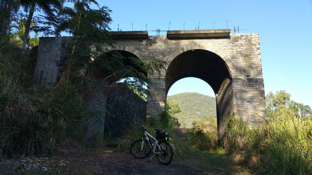 The structure from below. The height would be enough to drive a large truck through.