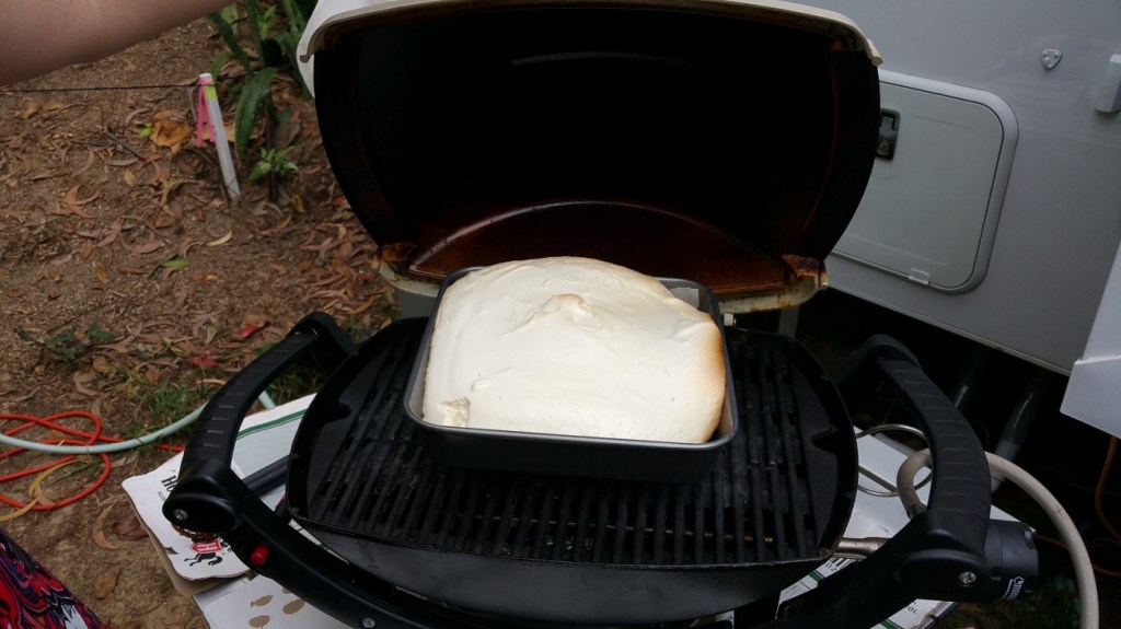 Rebecca had a go at making a pavalova in the webber...it was so good there are no excuses now!