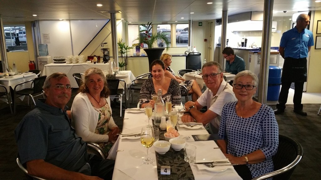 Our dinner table on the boat.