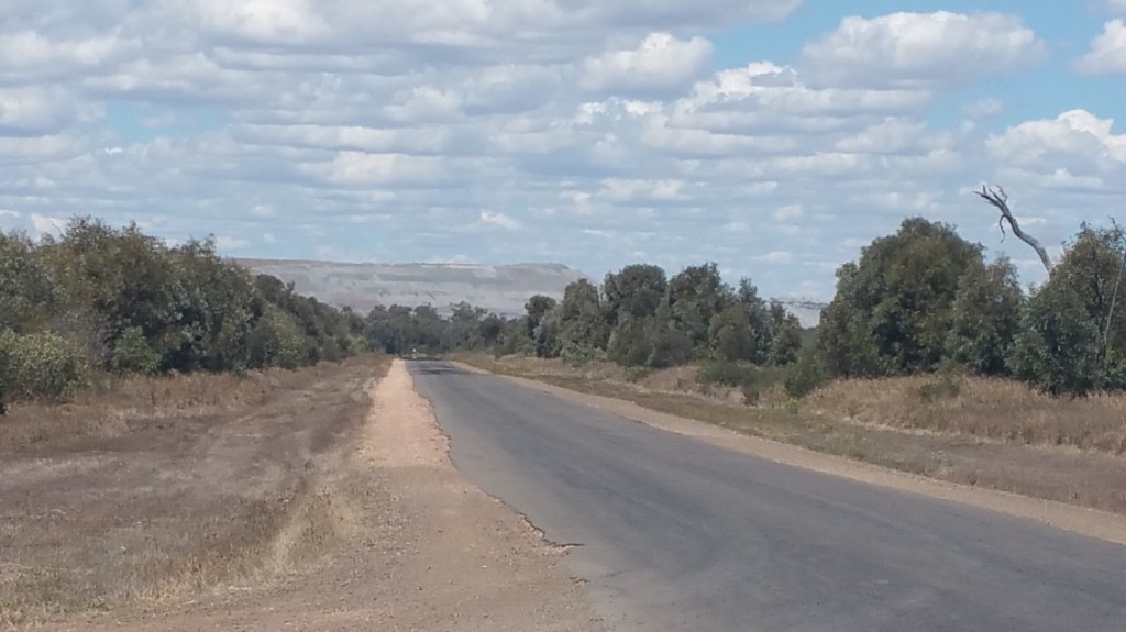 One of the man made mountains from the open cut mines around Emerald