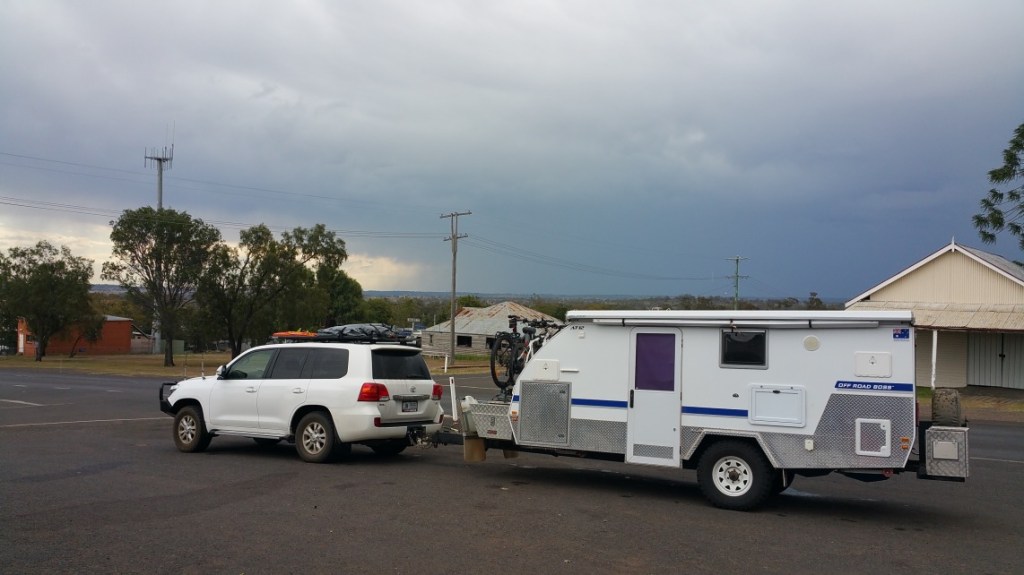 Driving into the storms - this photo was taken in Bell.
